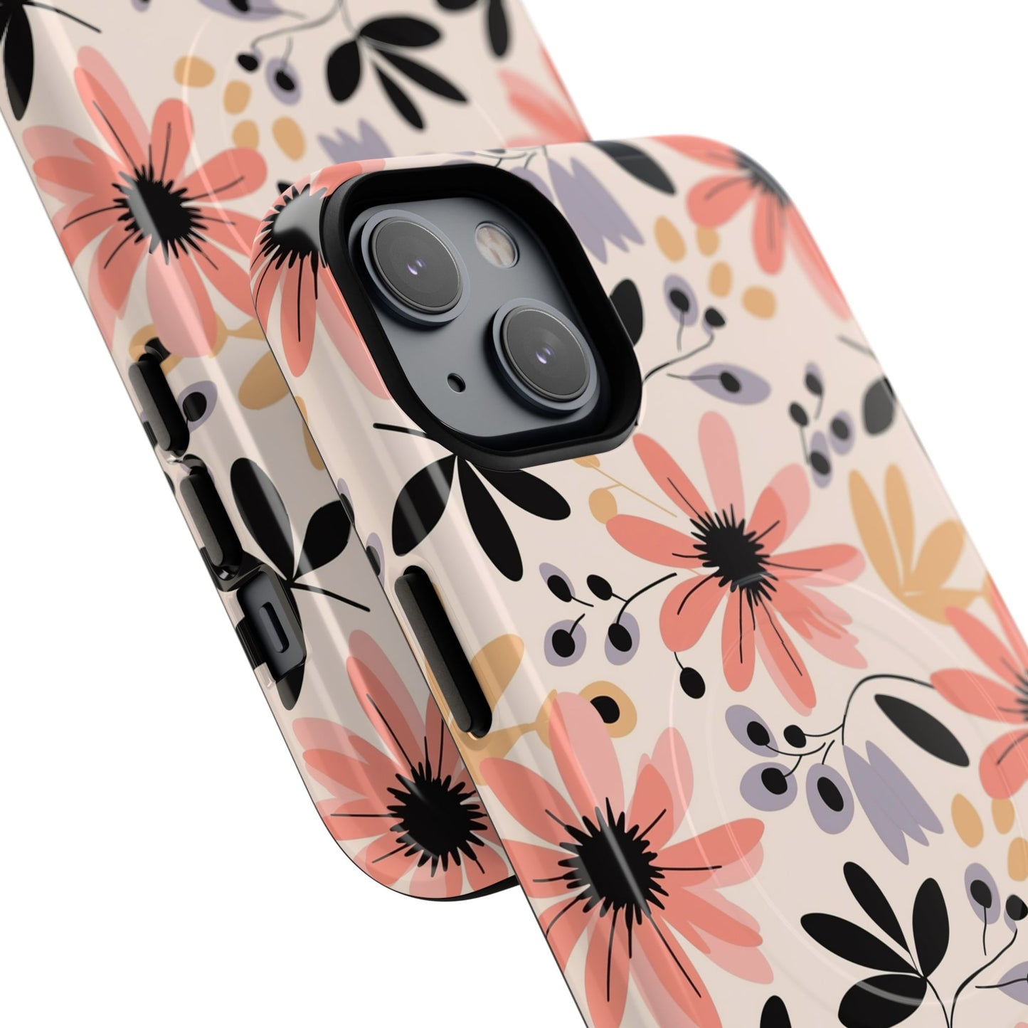 Stylish Soft Petal Noir iPhone Case, Floral iPhone Accessory for Her, Tough iPhone Magnetic Cases, Trendy iPhone Cover, Gift for Friends, Summer Vibes