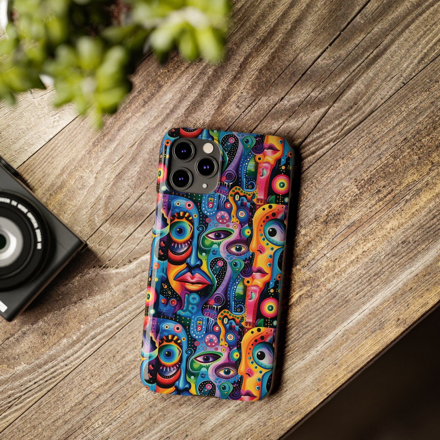 Psychedelic Visions Slim iPhone Case - Vibrant Design for Artistic Souls