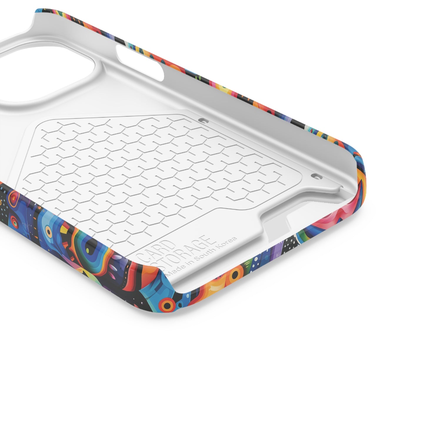 Psychedelic Visions Phone Case with Card Holder - Colorful and Stylish Design for Creatives
