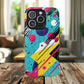 Retro Pop Vibes Magnetic iPhone Case with Abstract Design, Tough iPhone Cover, iPhone Accessory, Gift for Tech Lovers, Trendy iPhone Protector