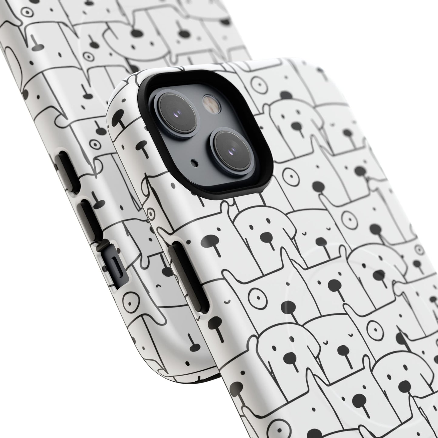Cute Woof Line-Up iPhone Case, Tough Magnetic Case for Pet Lovers, Stylish Phone Accessory, Gift for Dog Owners, Protective Pet Case