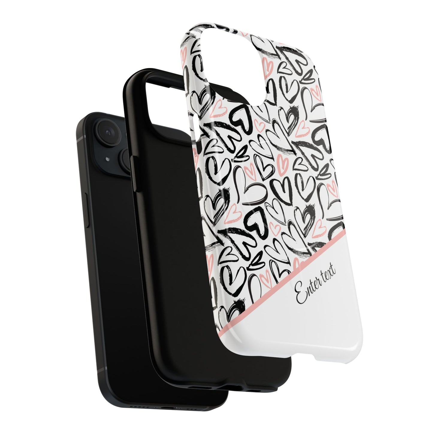 Heart Scribbles Tough Magnetic MagSafe®Case - Cute, Stylish, Gifts for Her, Love, Valentine's Day,  iPhone® 13, 14, 15, 16, 17, Pro, Pro Max, Plus Cases.