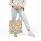 Personalized Doodle Daydream Composition Book Inspired Canvas Tote Bag with Colorful Straps, Cute School Bag, Eco-Friendly Tote, Back to School Shopping Bag, Teacher Gift Idea