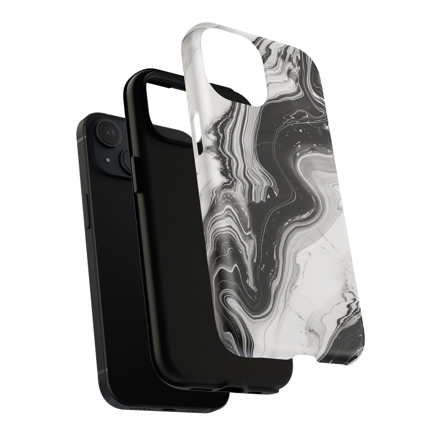 Black Marble Magnetic iPhone Case for Tough Protection, Stylish iPhone Mobile Accessory, Fashionable Gift, Unique Marble iPhone Design, Durable Smartphone Cover