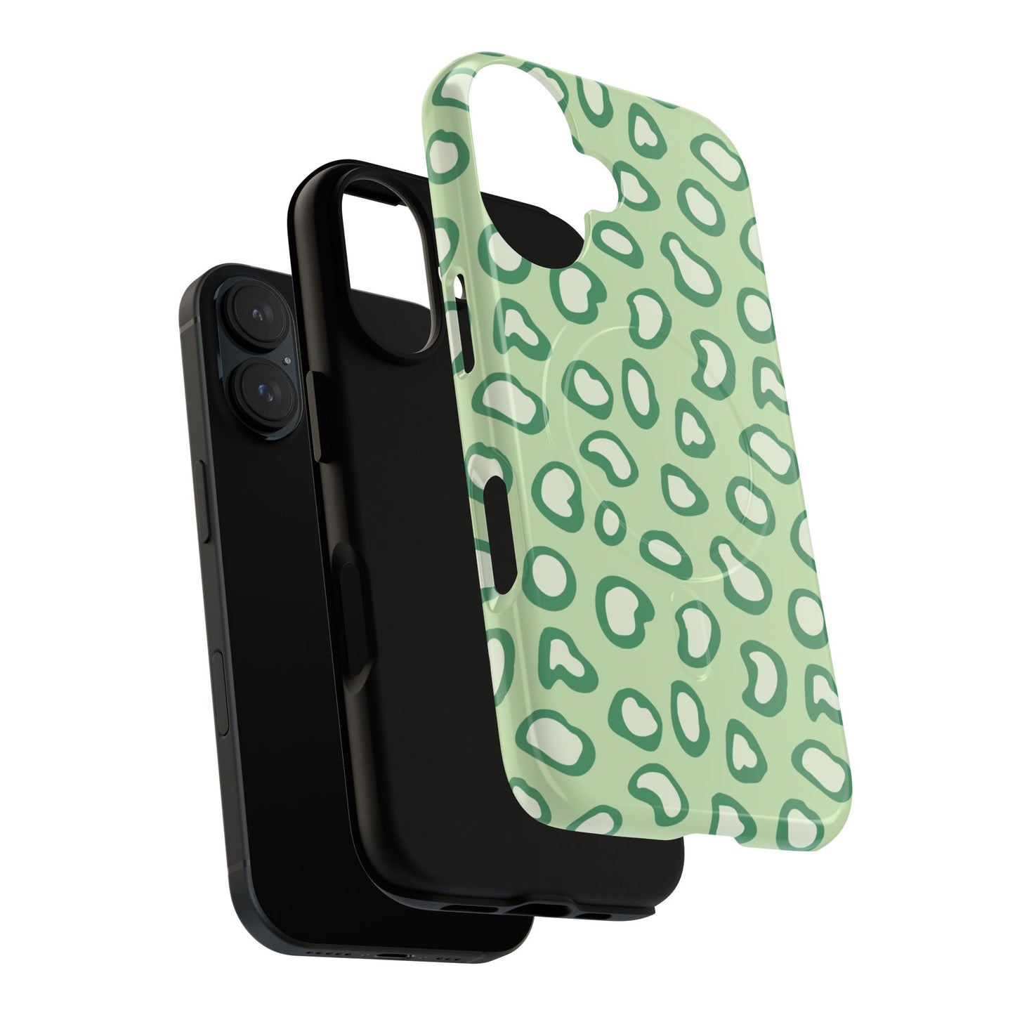 Chic Leopard Print iPhone Cases | Tough Magnetic Cases, iPhone Protection, Animal Print, Stylish Tech Accessories, Green iPhone Case