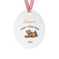 Personalized Capybara First Christmas Metal Ornament —2026 Holiday Keepsake