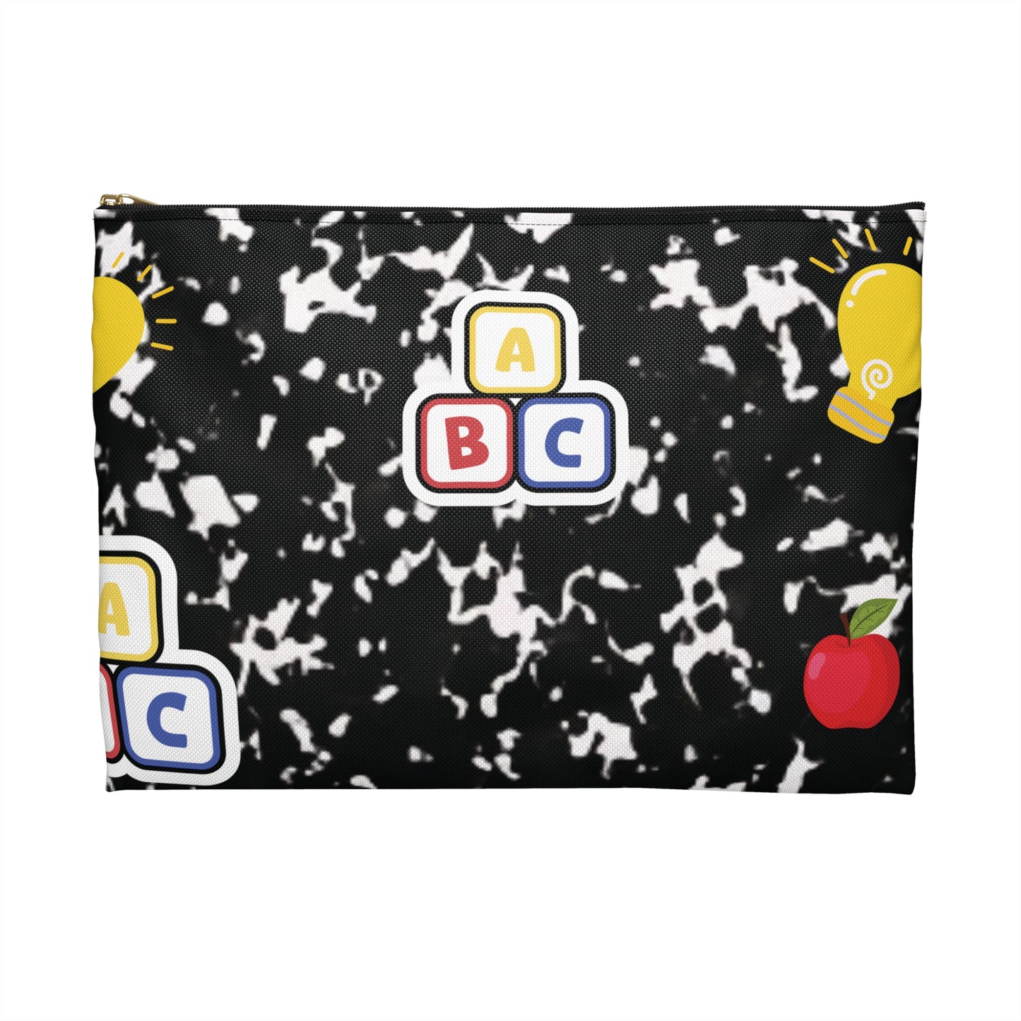 Personalized Black Composition Book Inspired Accessory Pouch, Kids School Supplies, Classroom Organizer, Teacher Gift, Fun Stationery Case, Back to School