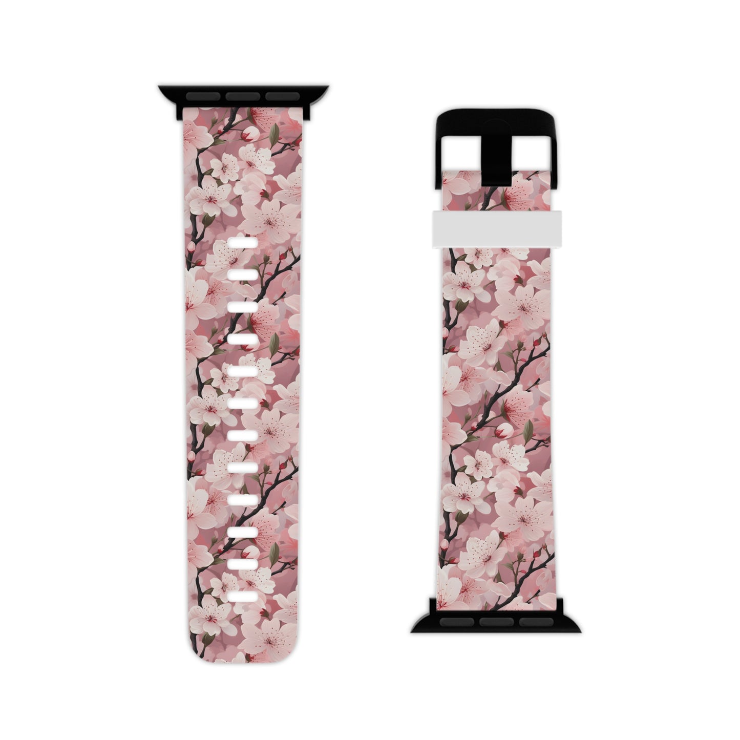 Cherry Blossom Floral Apple Watch Band - Elegant Design.