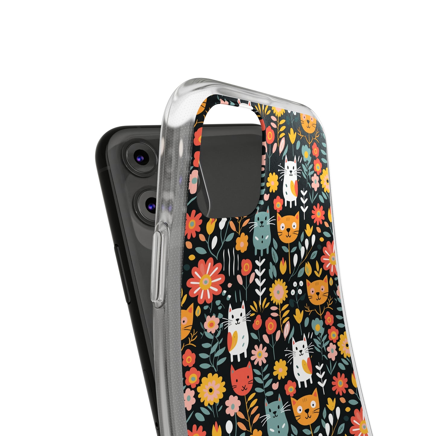 Whimsical Feline Garden Soft iPhone, Google and Samsung Cases