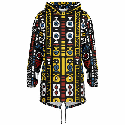 Geometric Harmony Fashion Elongated Hoodie - AOP