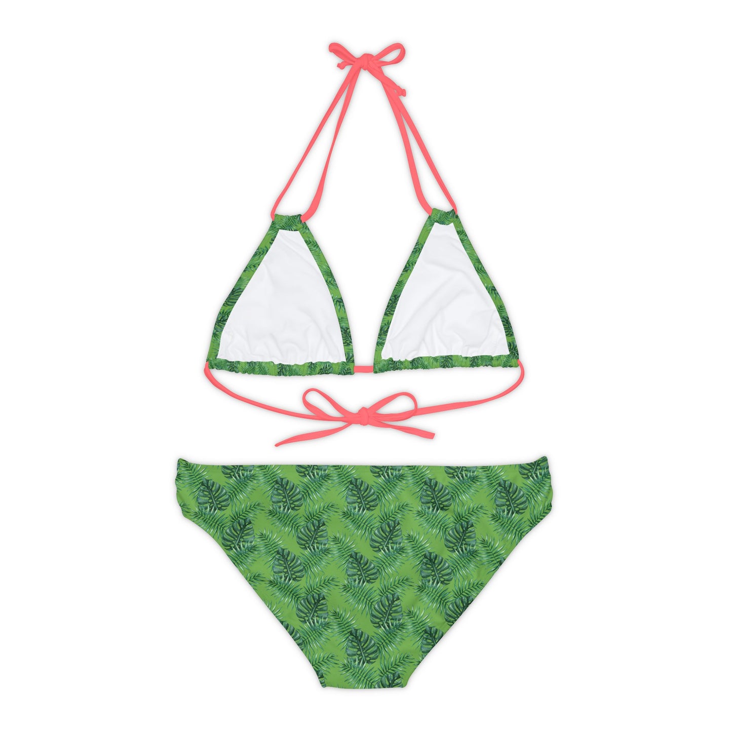 Green Tropical Bliss Strappy Bikini Set (AOP)