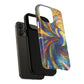 Mosaic Peacock Feathers Magnetic Phone Case, Tough Phone Shell, Vibrant Art Case, Gift for Her, Unique Phone Accessory, Wildlife Lover's Gift, Stained Glass Case.