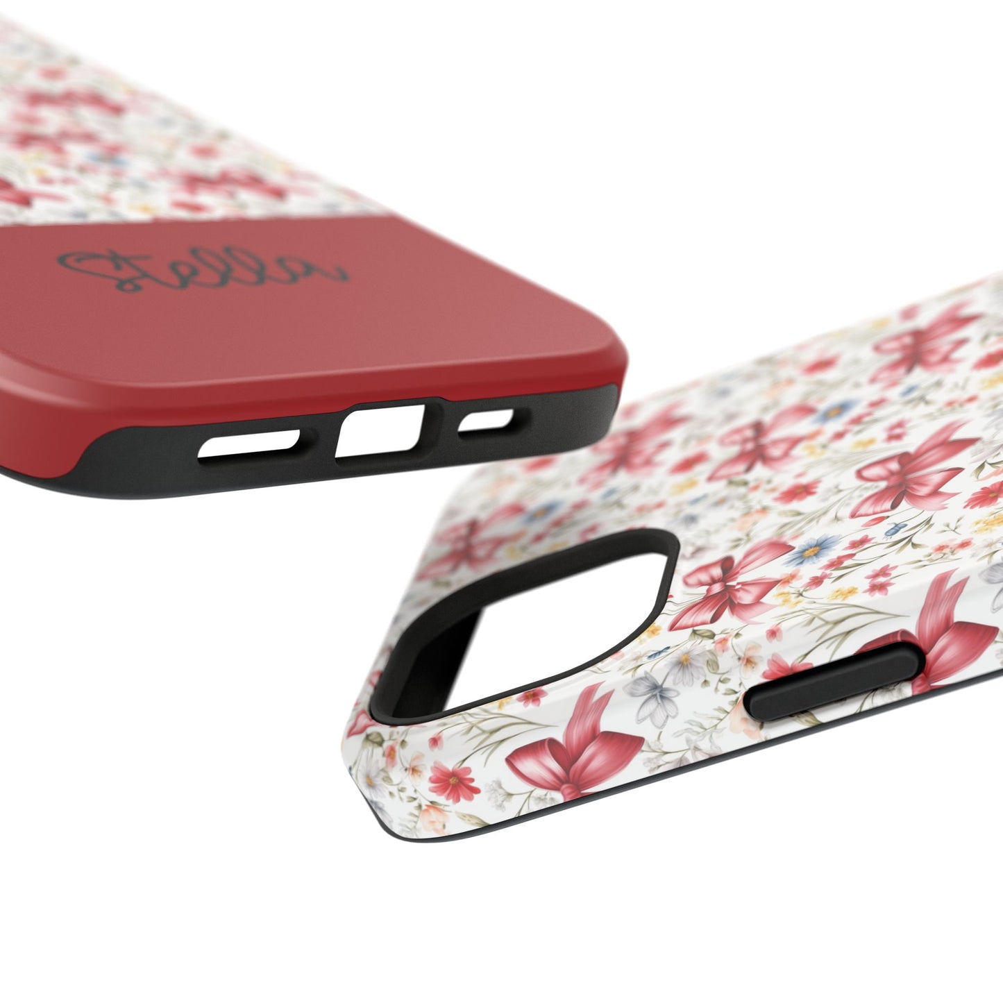 Personalized Rosette Coquette Floral Bow iPhone and Samsung Impact-Resistant Case — Custom Name Case