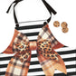Striped Bow Apron with Detachable Straps - Lightweight Cooking Accessory