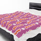 Personalized Name Velveteen Plush Blanket — Retro Script Pattern Cozy Throw, Gift for Her, Gift for Him