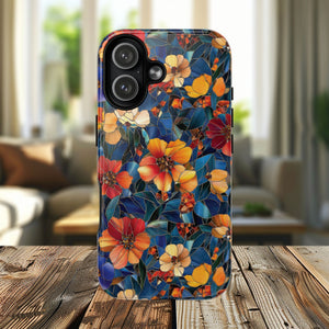 Cathedral Petals Tough Magnetic iPhone Case, Durable, Stylish, Unique Floral Design, Gifts for Her, Birthday, Everyday Use, Stained Glass iPhone Case.
