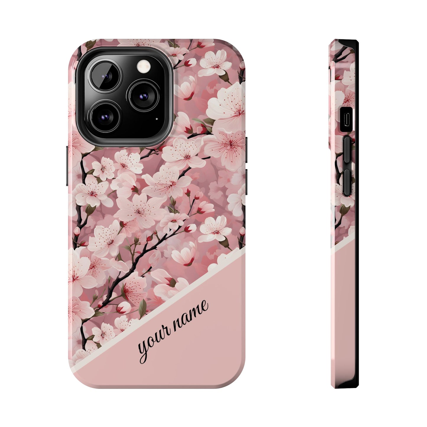 Personalized Cherry Blossom iPhone and Samsung Tough Phone Cases