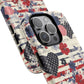 Patriotic Floral Phone Case, Tough Magnetic Cases, American Flag Design, Gift for Her, Independence Day Accessories