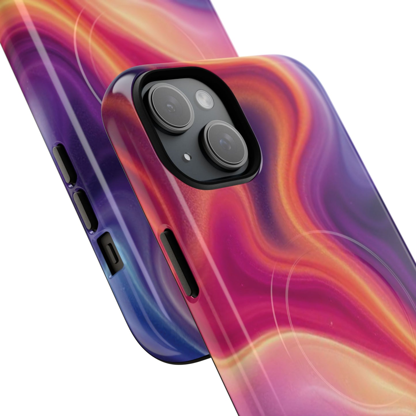 Cosmic Lava Flow Colorful Abstract iPhone Case , Tough Magnetic Protection, Stylish Accessories, Gift for Tech iPhone Lovers, Vibrant Mobile Covers