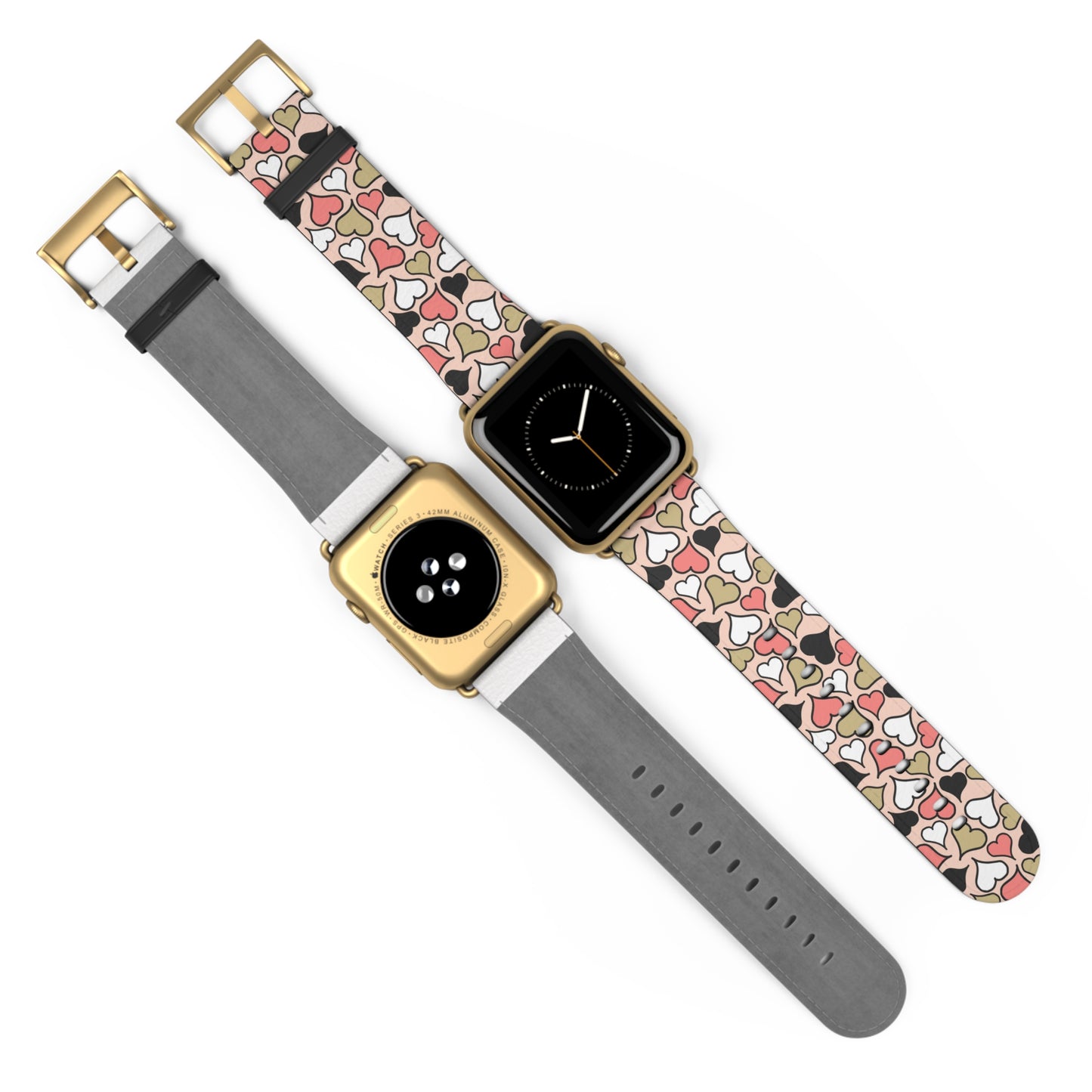 Love Heart Pattern Watch Band for Women - Stylish Apple Watch Strap