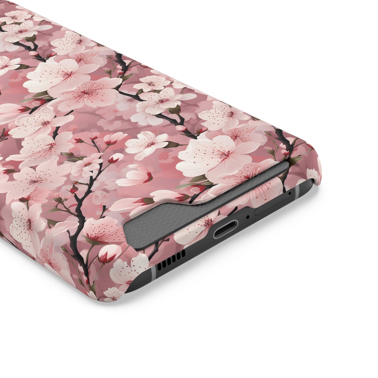 Cherry Blossom iPhone and Samsung Case With Card Holder