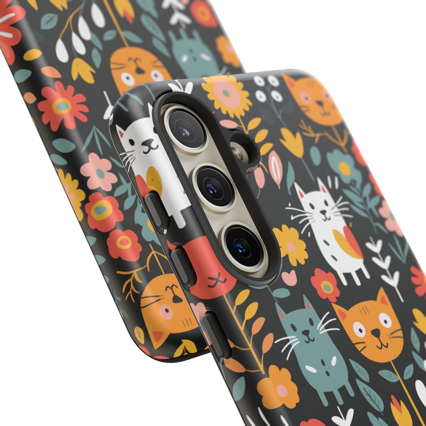 Whimsical Feline Garden iPhone, Samsung or Google Pixel Tough Cases