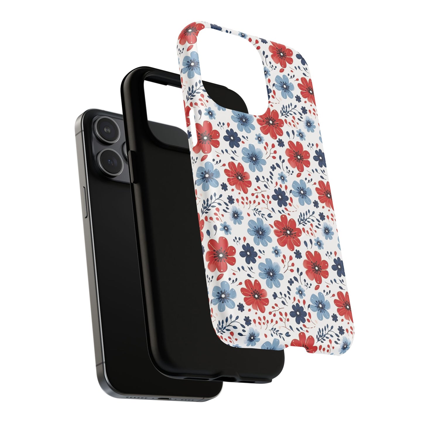 Patriotic Floral Dreams Tough Magnetic iPhone Cases, Durable, Stylish, Gift for Her, Protective Phone Cover, Spring Floral Design