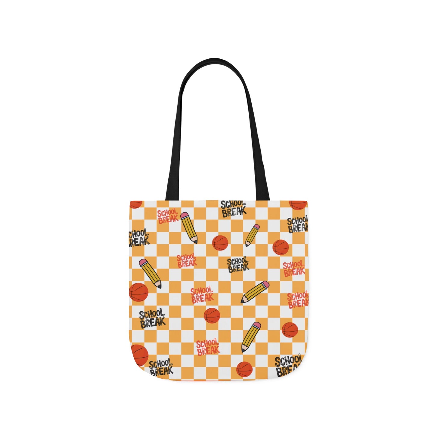 Personalized Orange Schoolyard Chic Composition Book Inspired Canvas Tote Bag with Colorful Straps, Cute School Bag, Eco-Friendly Tote, Back to School Shopping Bag, Teacher Gift Idea