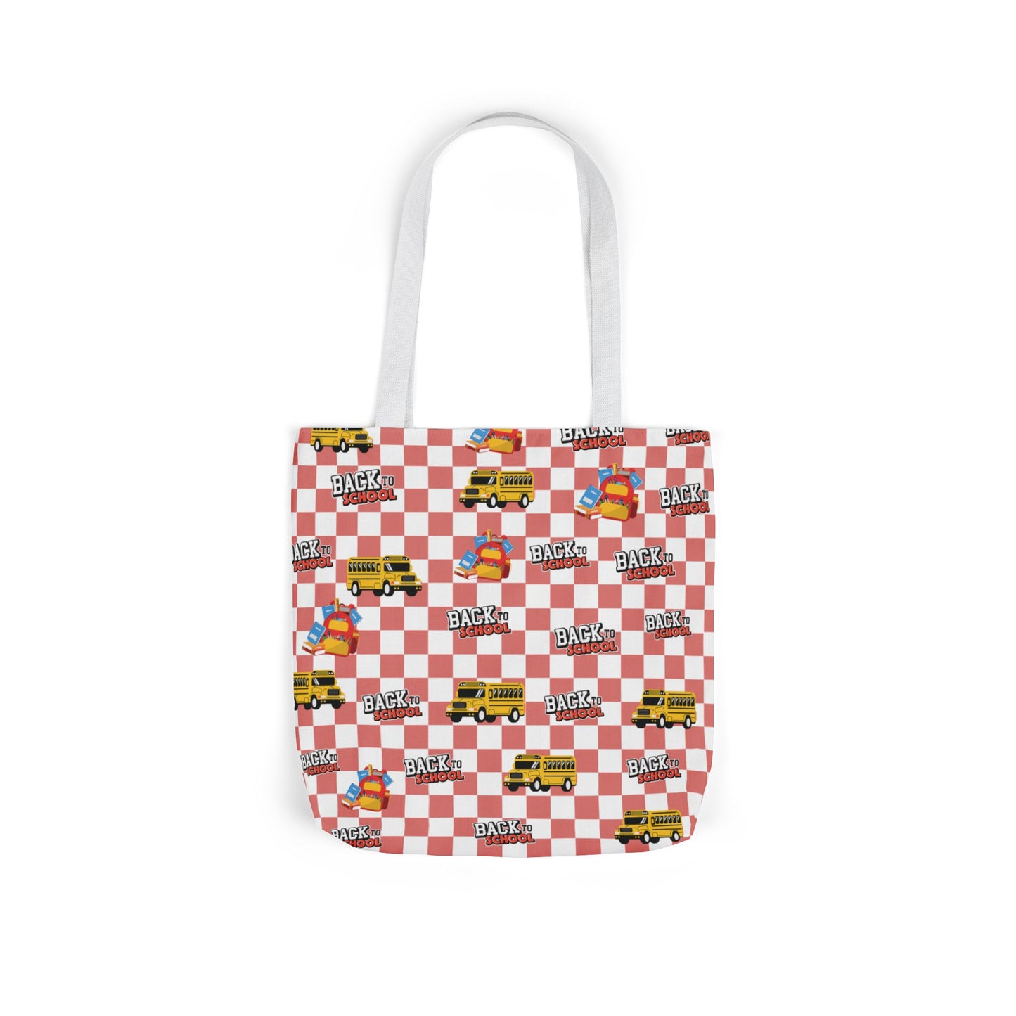 Personalized Red Schoolyard Chic Composition Book Inspired Canvas Tote Bag with Colorful Straps, Cute School Bag, Eco-Friendly Tote, Back to School Shopping Bag, Teacher Gift Idea