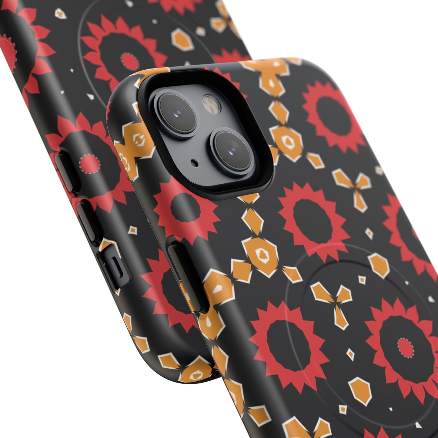 Midnight Ember Bloom Tough Magnetic iPhone Case, Bohemian Floral Design, Stylish iPhone Protection, Gift for Her, Trendy iPhone Accessories