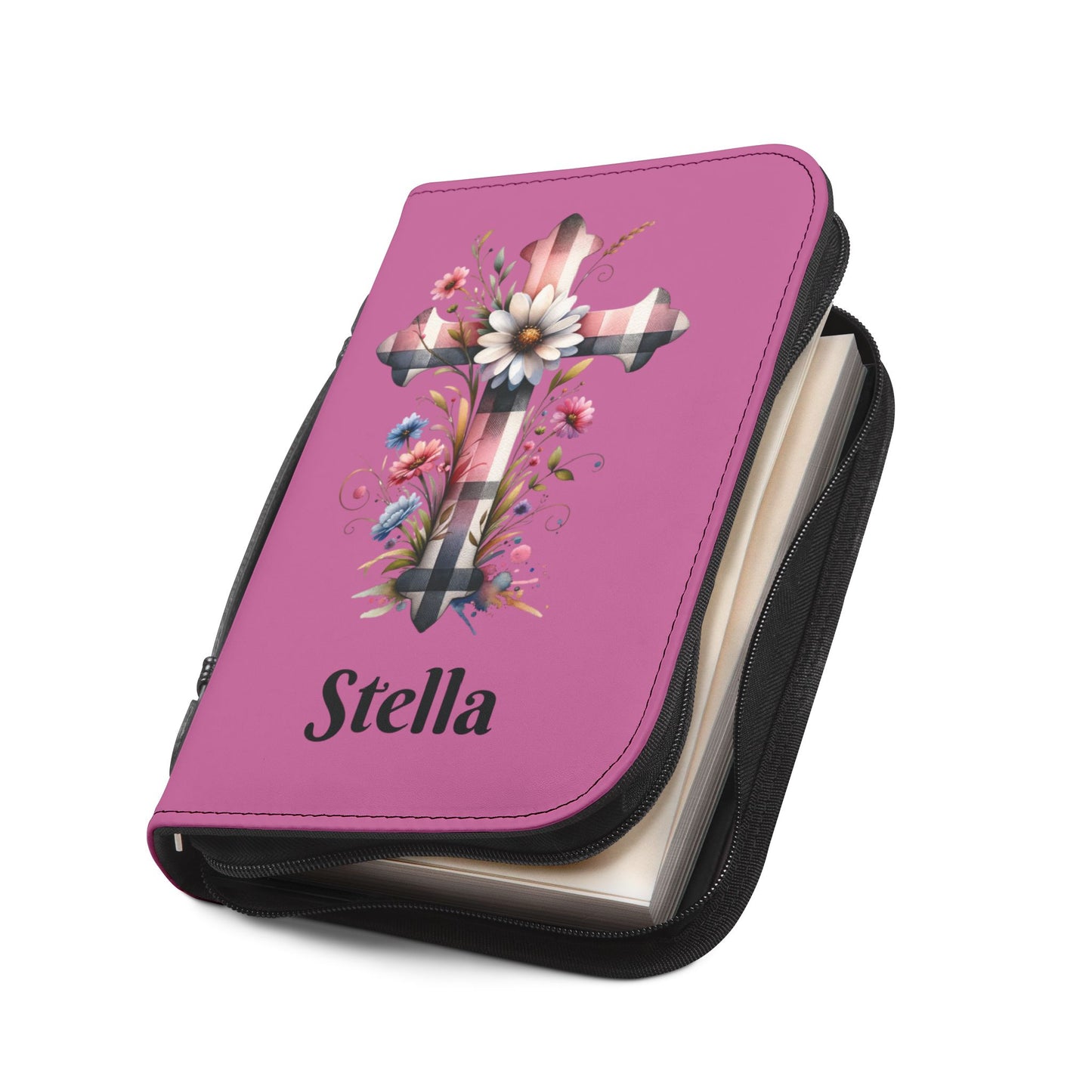 Personalized Floral Cross Bible Cover - Trust in the Lord Design| Baptism | Christening | Anniversary | Birthday Gifts.