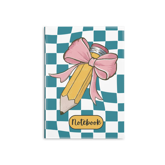 Teal Checkered Charm A Hardcover Notebook (PY)