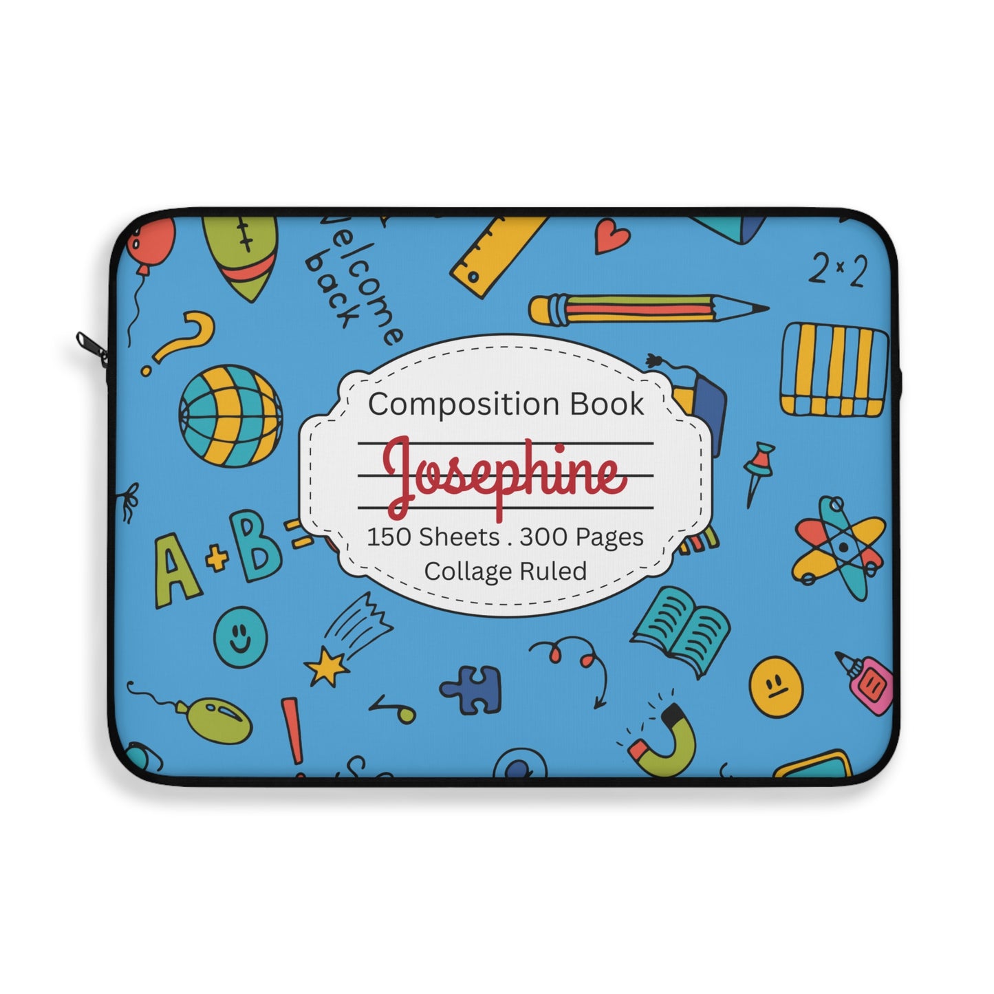 Personalized Classroom Couture Laptop Sleeve with Composition Book Inspired Design, Educational Gift for Teachers, Classroom Organization, Back to School, Unique Teacher Accessory