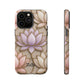 Personalized Lotus Floral Stained Glass Effect Tough Phone Case