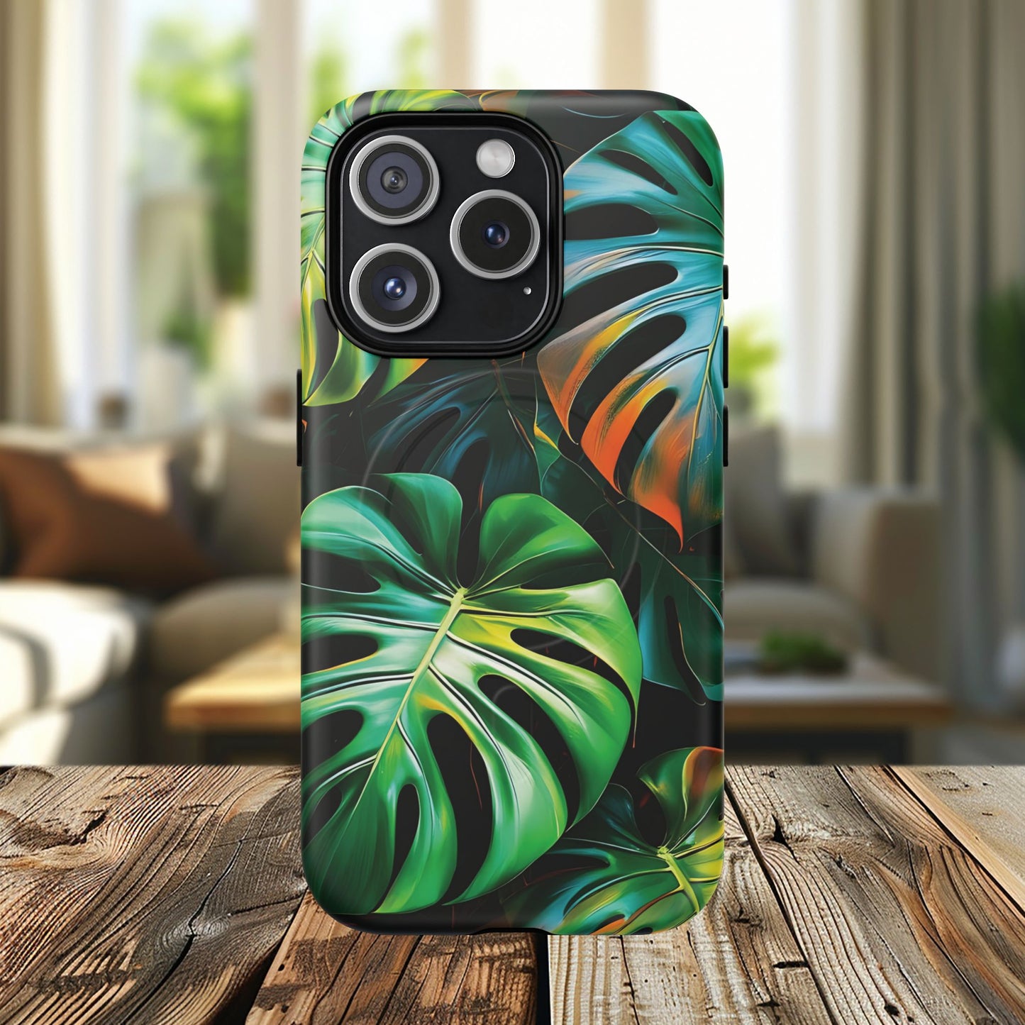 Tropical Leaf Phone Case | Tough Magnetic Cases, iPhone Accessories, Gift for Him/Her, Phone Protection, Summer Style, Trendy Design