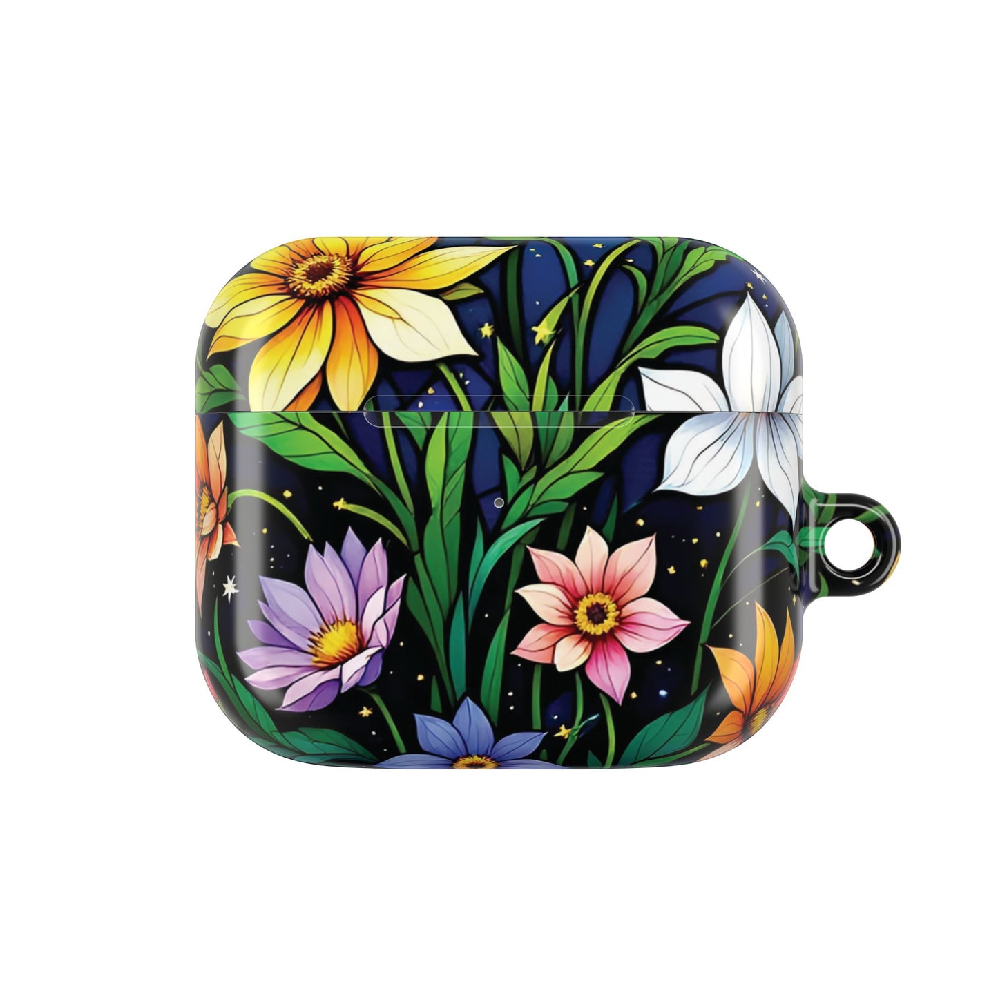 Flower Garden Stained Glass AirPod Case — Colorful Garden Protective Cover- Airpods Pro Gen 1 and 2, Gen 1 to 4.