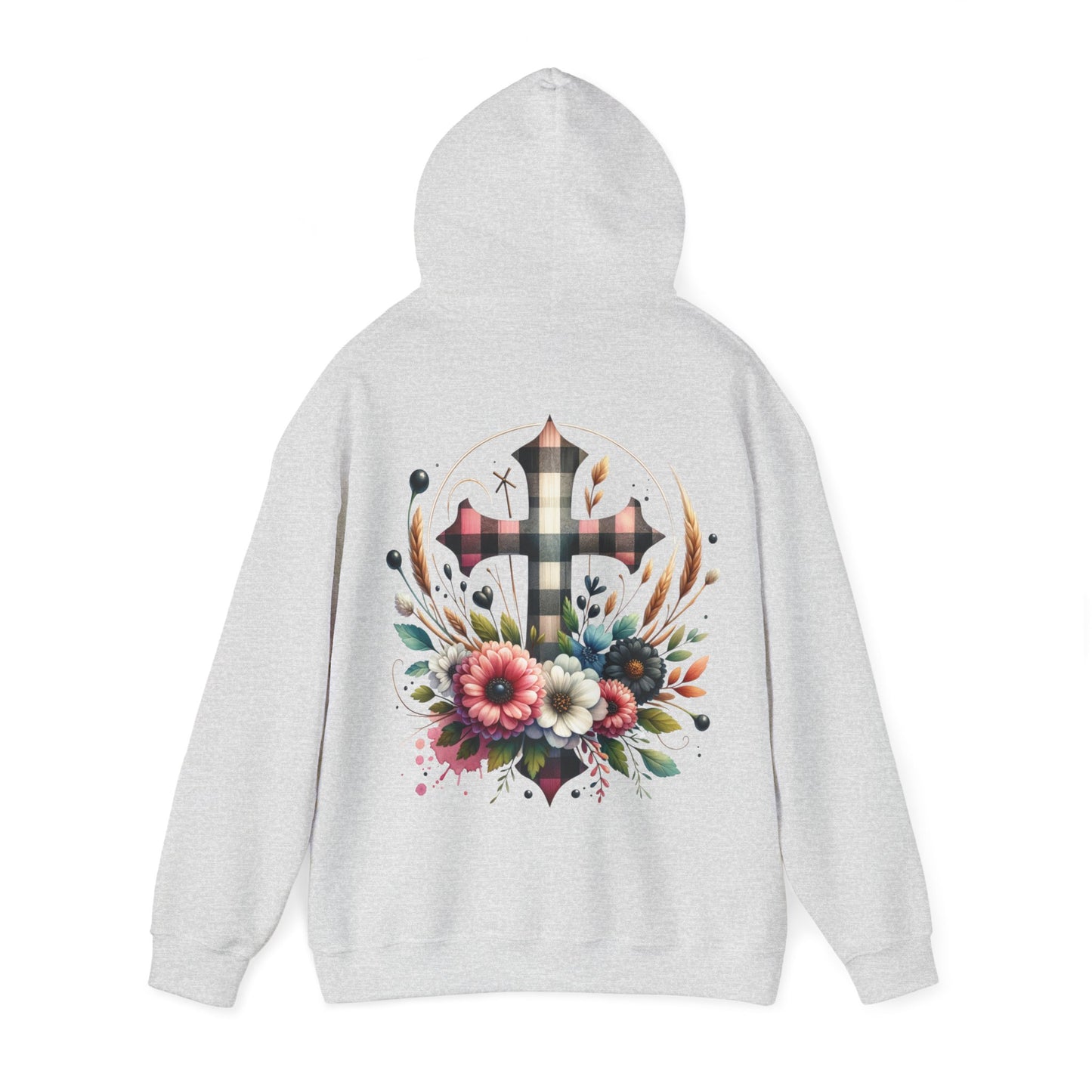 Faith and Floral Cross Unisex Gildan Hoodie Sweatshirt