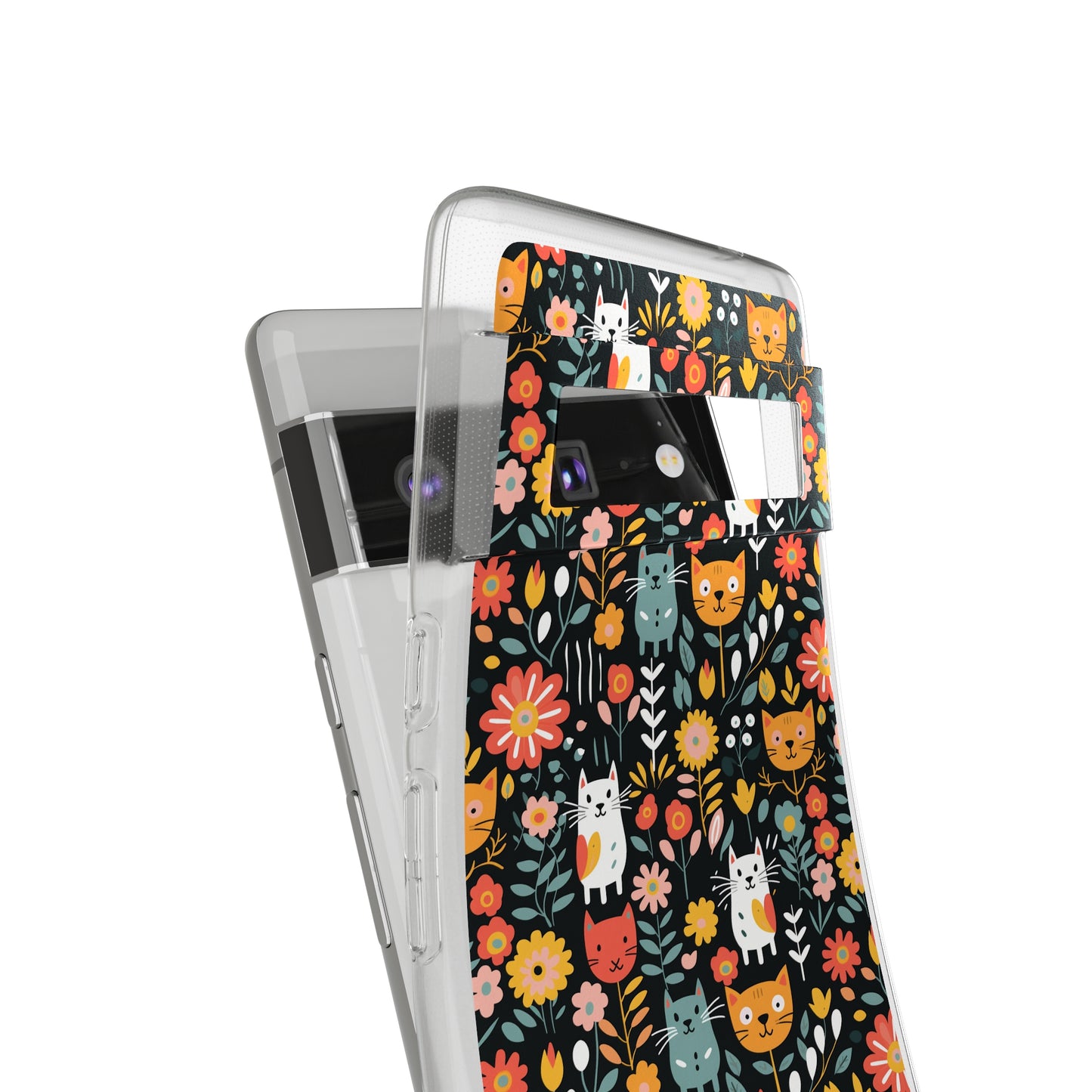 Whimsical Feline Garden Soft iPhone, Google and Samsung Cases