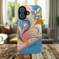 Personalized Sunset Garden Whirl Tough iPhone Magnetic Case for iPhone, Artistic Phone Cover, Durable Protection, Gifts for Her, Unique Style