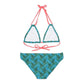 Turquoise Tropical Bliss Strappy Bikini Set (AOP)