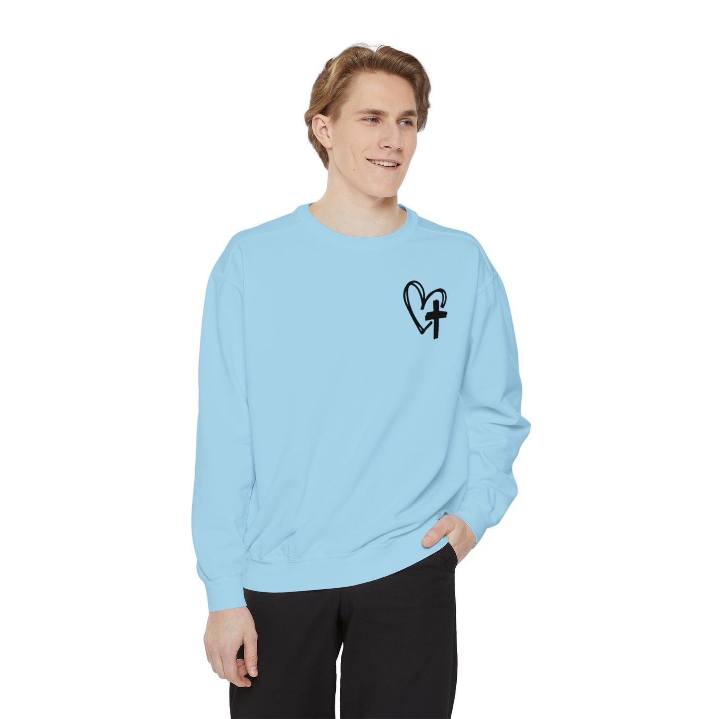 Faith and Floral Cross Unisex Garment-Dyed Sweatshirt