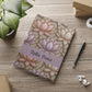 Personalized Stained Glass Lotus Blossom Hardcover Notebook — Custom Name and Affirmation Puffy Cover Journal.