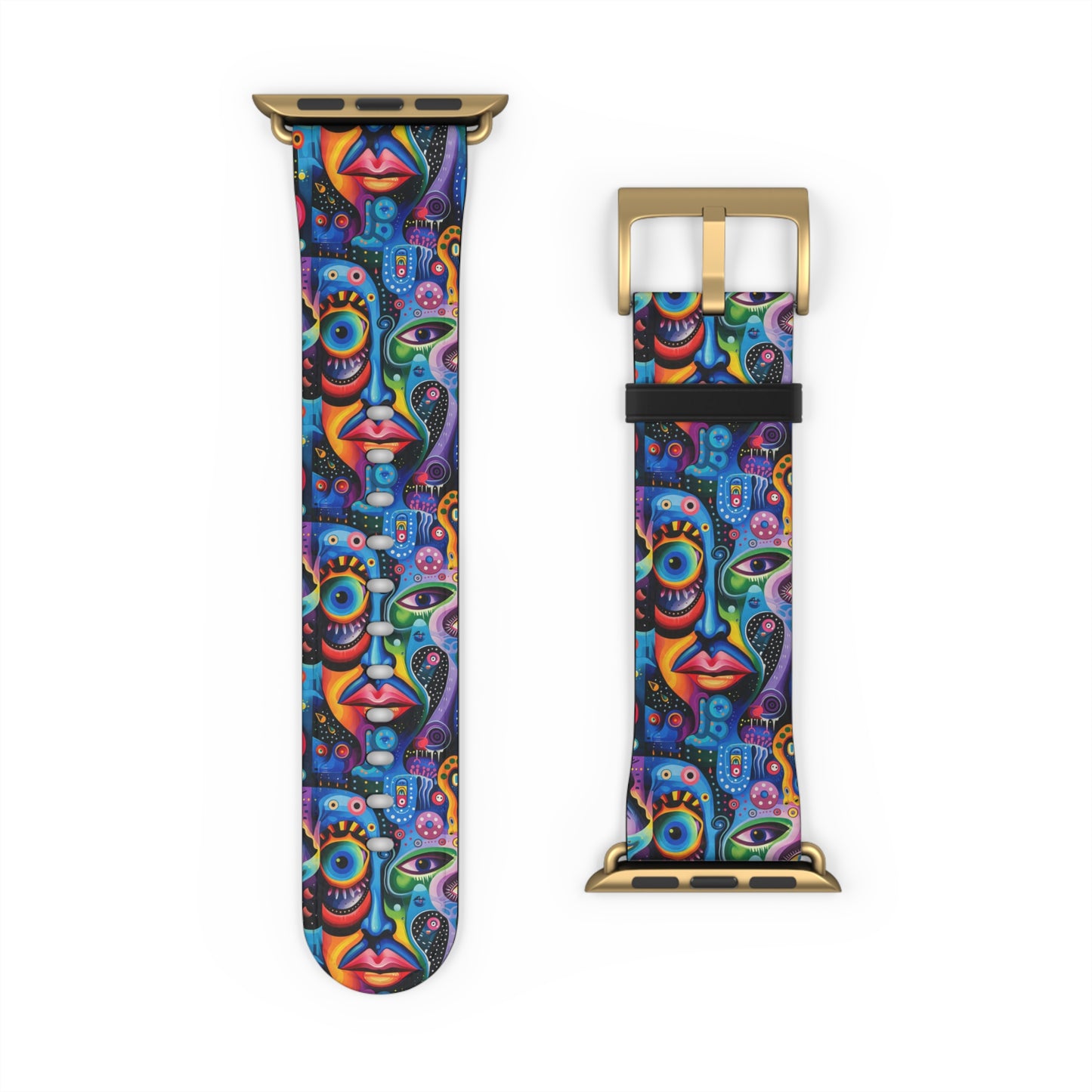 Psychedelic Visions Colorful Artistic Watch Band - Vibrant Design for Unique Style.