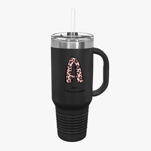 Personalized Animal Print Initial Tumbler