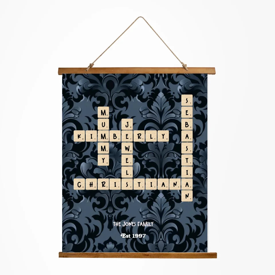 Personalized Family Acrylic and Wall Tapestry Crossword Puzzle