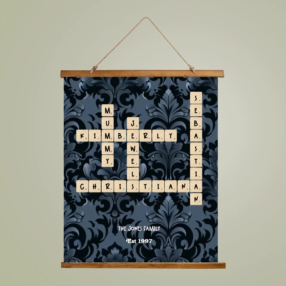 Personalized Family Acrylic and Wall Tapestry Crossword Puzzle