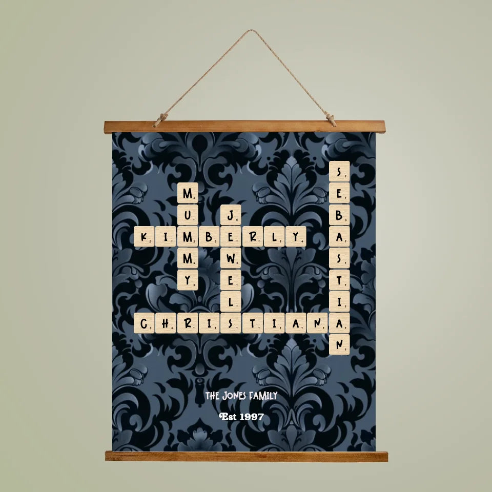 Personalized Family Acrylic and Wall Tapestry Crossword Puzzle