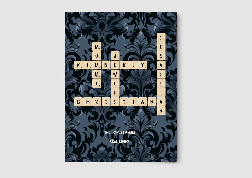 Personalized Crossword Canvas/Tapestry/Poster Puzzle