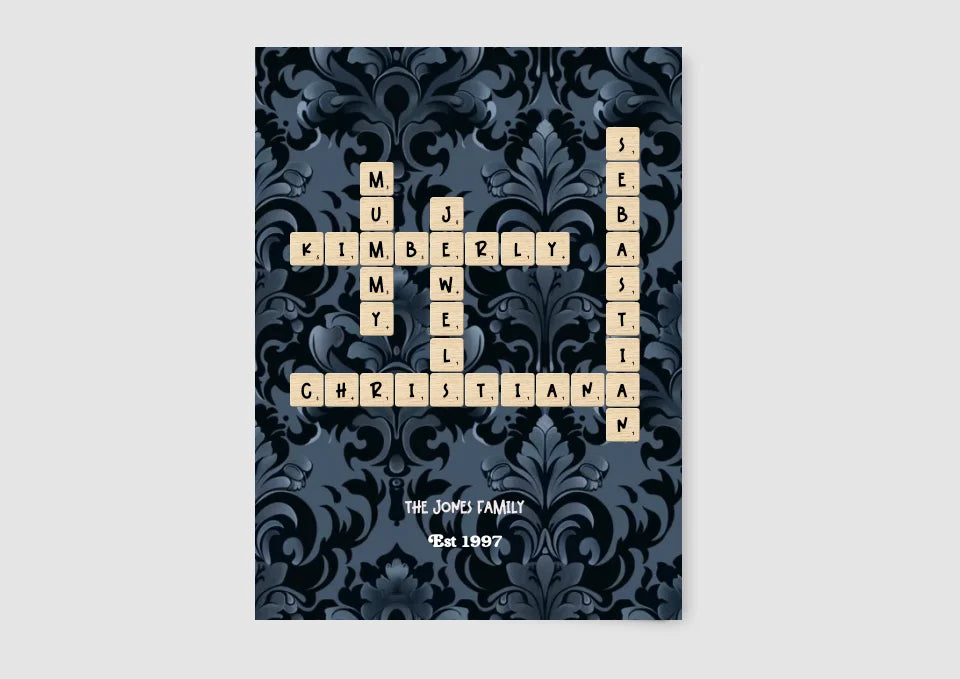 Personalized Crossword Canvas/Tapestry/Poster Puzzle