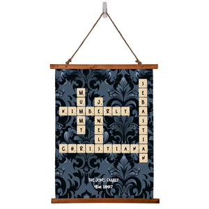 Personalized Family Name Crossword Puzzle Wall Tapestry